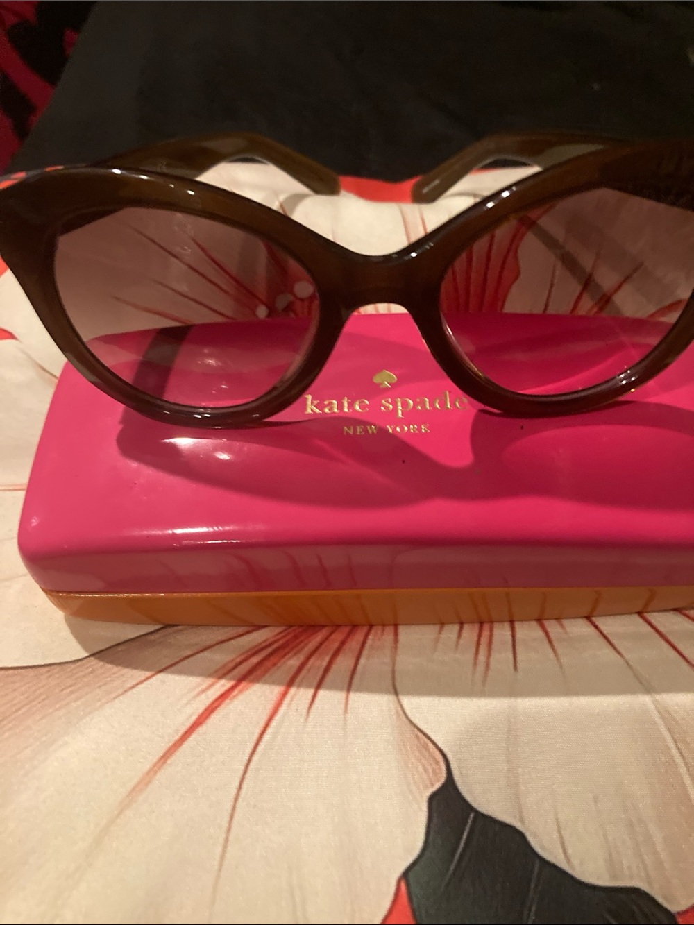 kate spade Brown Cat-Eye Sunglasses with Brown Gradient Lenses